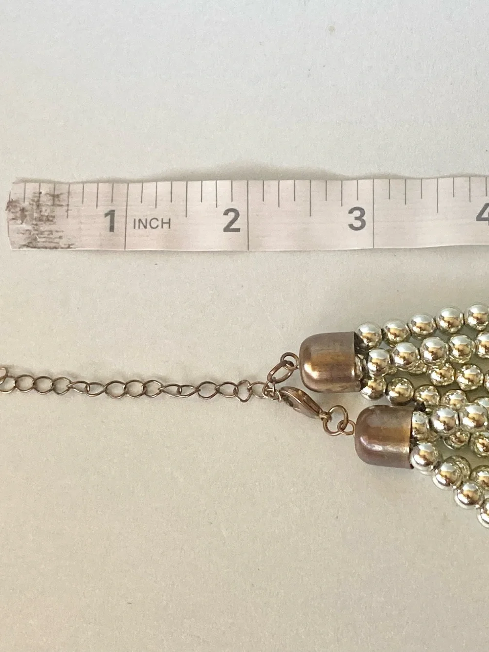 Multi-Strand Green Beaded preloved Necklace with Gold and silver tone Accents